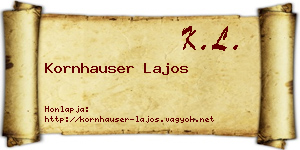 Kornhauser Lajos névjegykártya